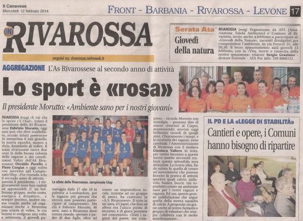 La squadra di pallavolo nel 2014